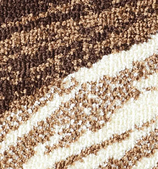 Ryan Quick Dry Polyester Bath Mat Brown and Cream
