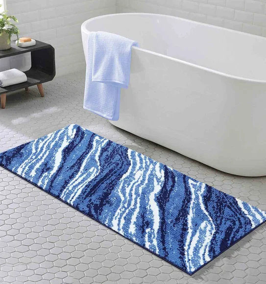 Ryan Quick Dry Polyester Bath Mat D.Blue
