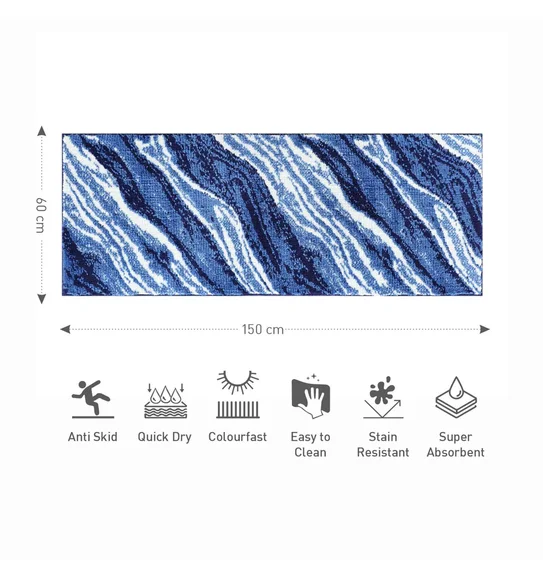 Ryan Quick Dry Polyester Bath Mat D.Blue