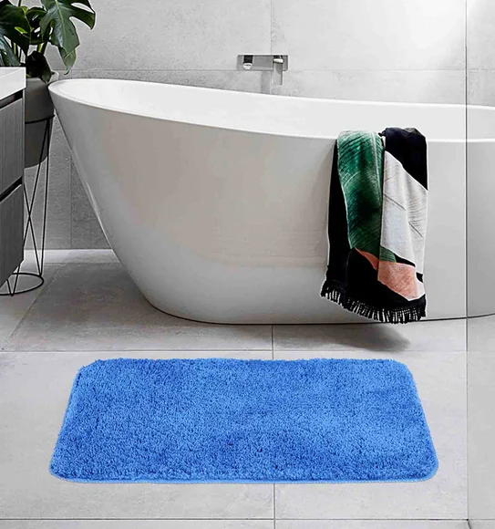 Grace Light Weight Super Soft Bath Mat Blue