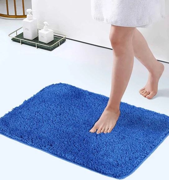 Grace Light Weight Super Soft Bath Mat Blue