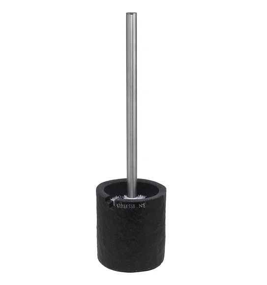 Alvina Polyresin Toiletbrush Holder Black Marble