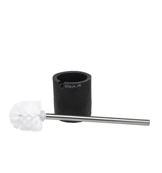 Alvina Polyresin Toiletbrush Holder Black Marble