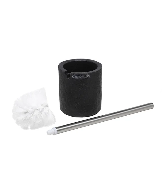 Alvina Polyresin Toiletbrush Holder Black Marble