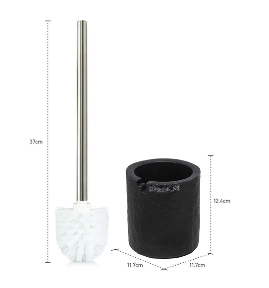 Alvina Polyresin Toiletbrush Holder Black Marble