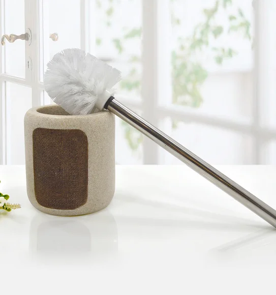 Alvina Polyresin Toiletbrush Holder Brown Sandstone
