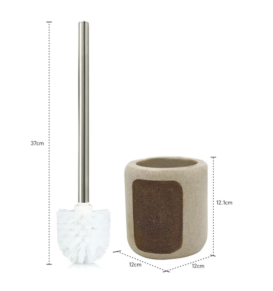 Alvina Polyresin Toiletbrush Holder Brown Sandstone