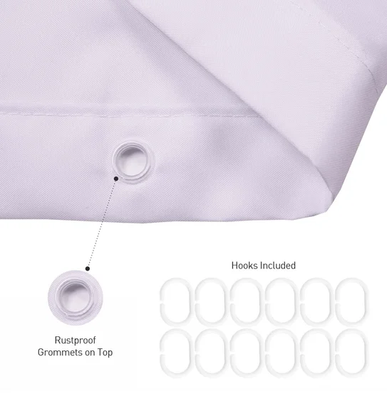 Glam Water Repellent Polyester Shower Curtain Brown White