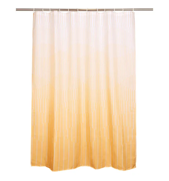 Glam Water Repellent Polyester Shower Curtain Yellow
