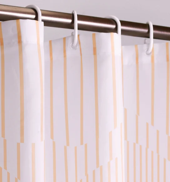 Glam Water Repellent Polyester Shower Curtain Yellow