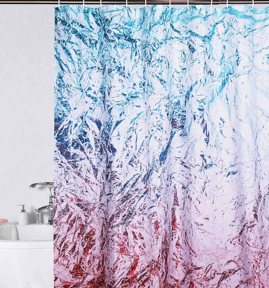 Glam Water Repellent Polyester Shower Curtain Blue Pink