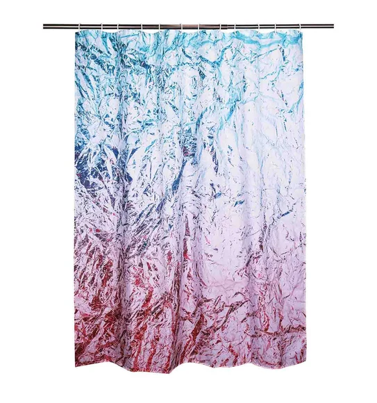 Glam Water Repellent Polyester Shower Curtain Blue Pink
