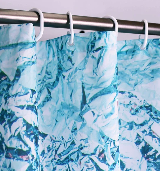 Glam Water Repellent Polyester Shower Curtain Blue Pink