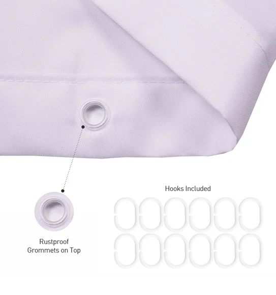 Glam Water Repellent Polyester Shower Curtain Pink