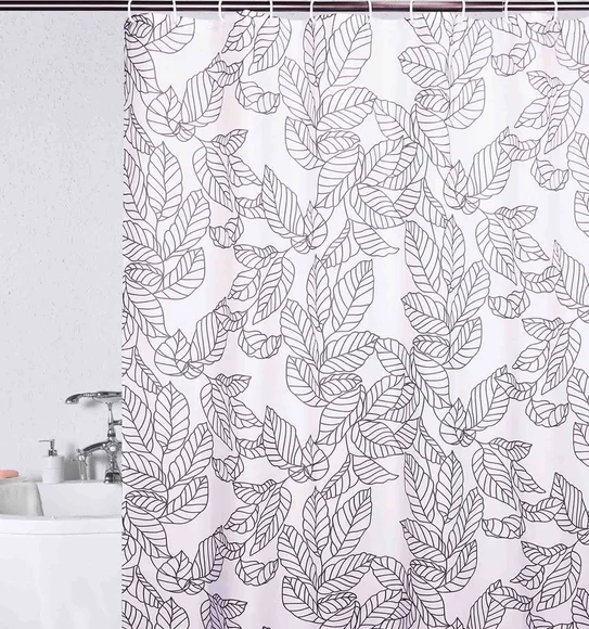 Glam Water Repellent Polyester Shower Curtain D Grey