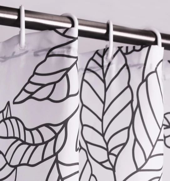 Glam Water Repellent Polyester Shower Curtain D Grey