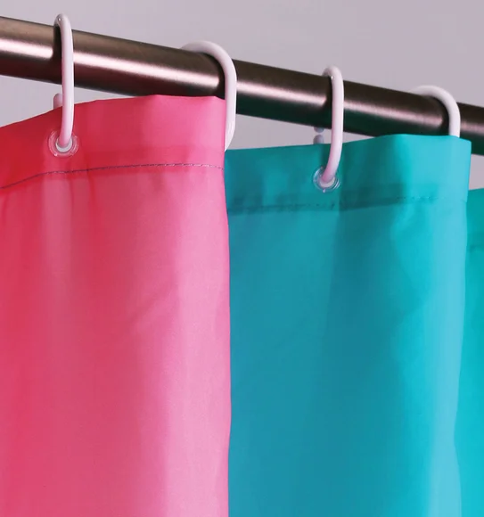 Glam Water Repellent Polyester Shower Curtain Pink Blue
