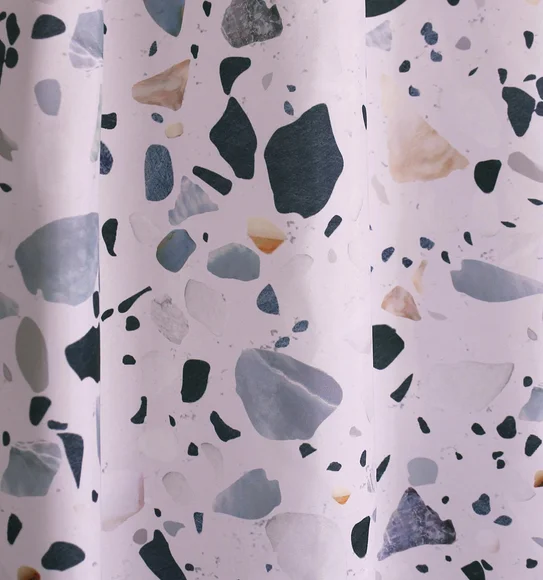 Glam Water Repellent Polyester Shower Curtain White