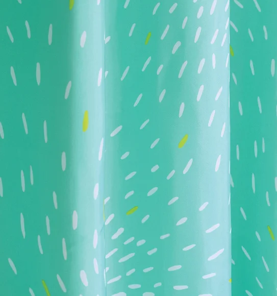 Glam Water Repellent Polyester Shower Curtain Aqua