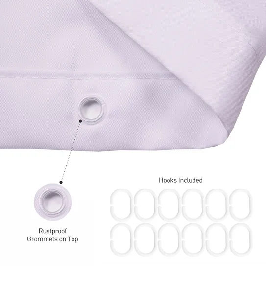 Glam Water Repellent Polyester Shower Curtain D.Blue