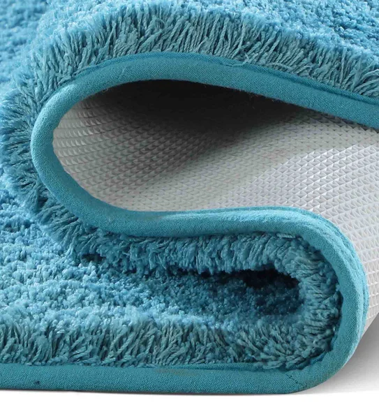Munich Anti skid Polyester Bath Mat Teal Blue