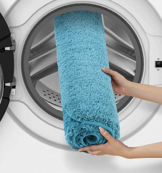 Munich Anti skid Polyester Bath Mat Teal Blue