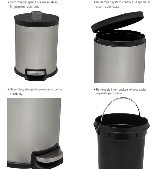 ANDAZ 6821 Fingerprint Resistant Step Bin Metallic