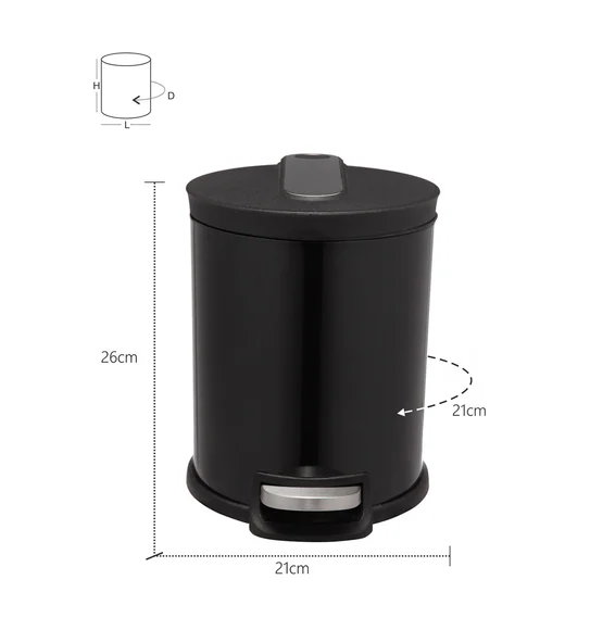 ANDAZ 6821 Fingerprint Resistant Step Bin Black