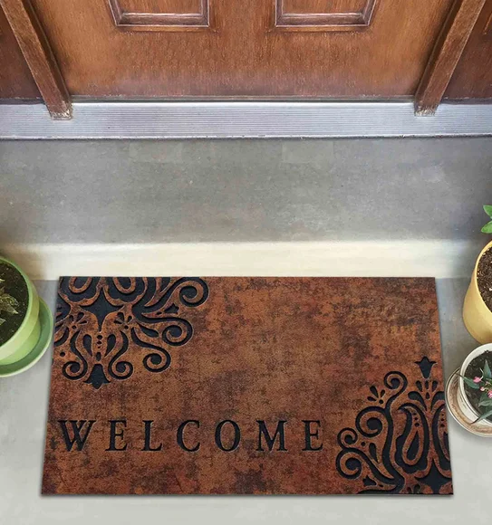 Verona Recycled Rubber Outdoor Mat Dark Brown