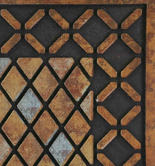 Verona Recycled Rubber Outdoor Mat Brown Blue