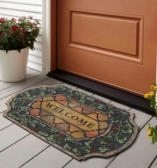 Verona Recycled Rubber Outdoor Mat Green