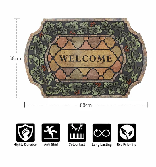 Verona Recycled Rubber Outdoor Mat Green