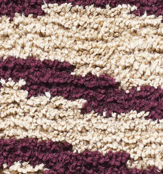 Urban Anti skid Quick Dry Bath Mat Wine and Beige