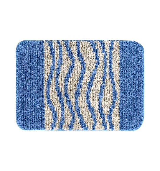 Urban Anti skid Quick Dry Bath Mat Blue Cream
