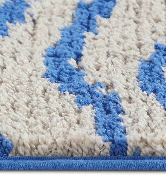 Urban Anti skid Quick Dry Bath Mat Blue Cream