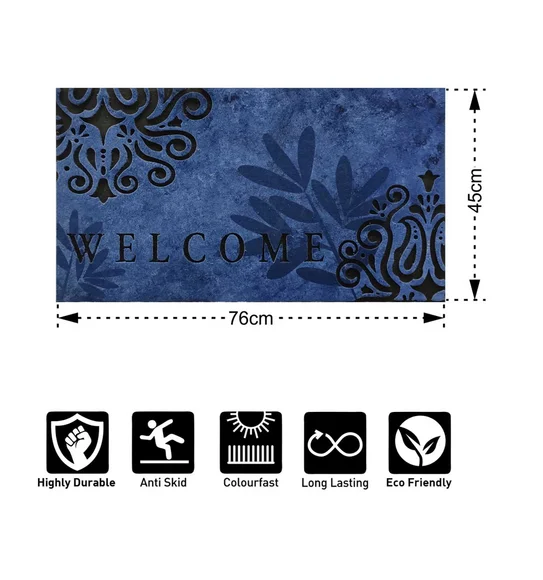 Verona Recycled Rubber Outdoor Mat Navy