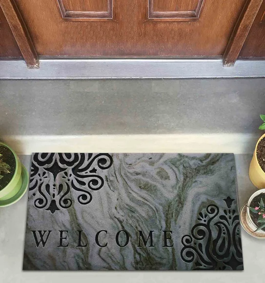 Verona Recycled Rubber Outdoor Mat L.Grey