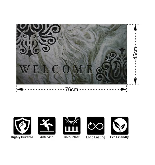 Verona Recycled Rubber Outdoor Mat L.Grey