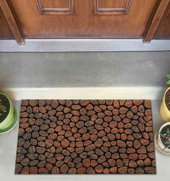 Verona Recycled Rubber Outdoor Mat D.Brown