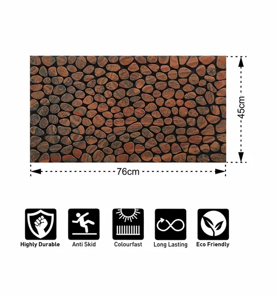 Verona Recycled Rubber Outdoor Mat D.Brown