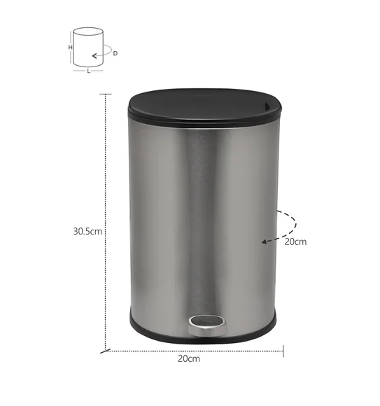 ANDAZ 6878 Fingerprint Resistant Step Bin Metallic