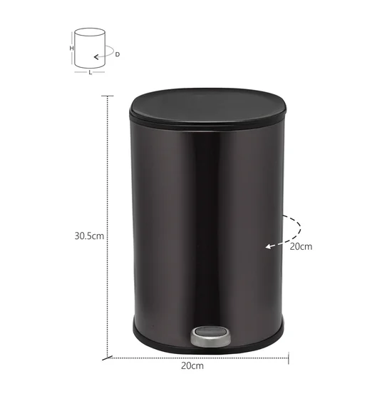 ANDAZ 6878 Fingerprint Resistant Step Bin Metallic Black