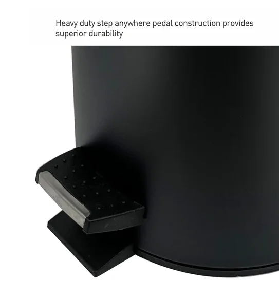 ANDAZ 6928 Bamboo Lid Step Bin Black