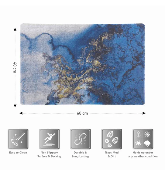 Bruce PVC Outdoor Mat Dark Blue
