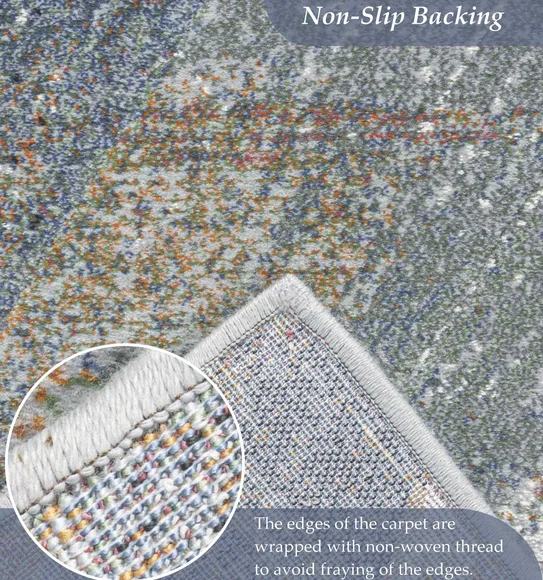 Aquarius Abstract Machine Made Runner Brown