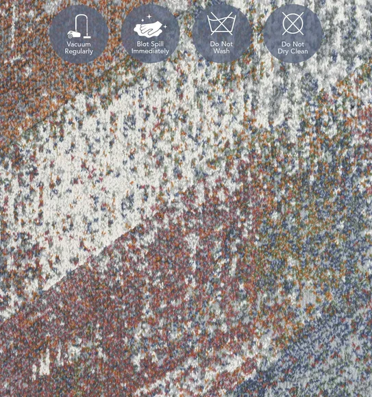 Aquarius Abstract Machine Made Runner Brown