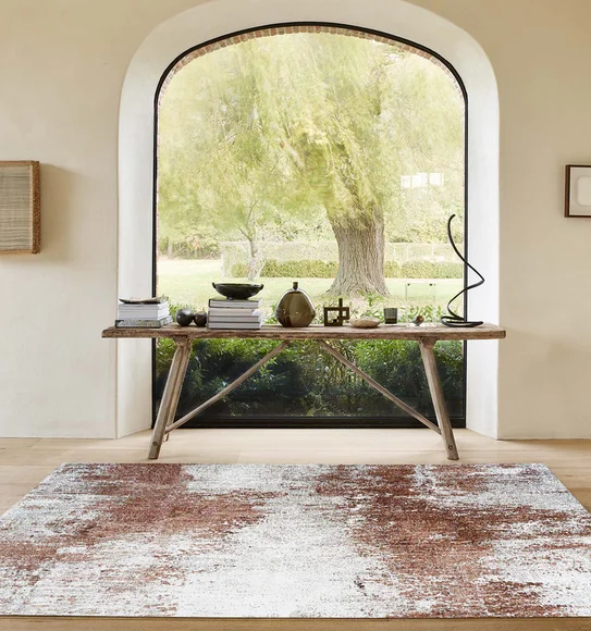 Aquarius Abstract Machine Made Carpet Brown