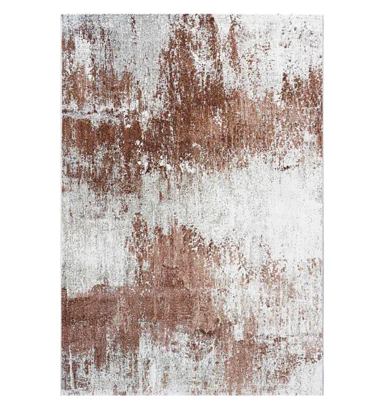 Aquarius Abstract Machine Made Carpet Brown
