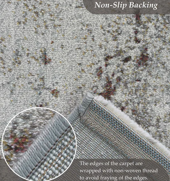 Aquarius Abstract Machine Made Carpet Brown