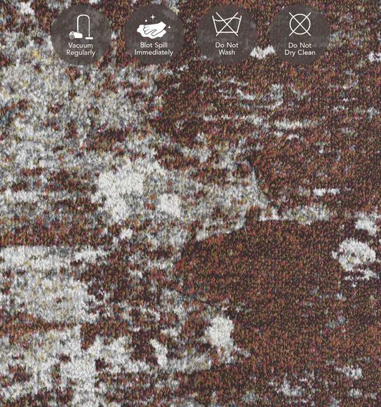 Aquarius Abstract Machine Made Carpet Brown